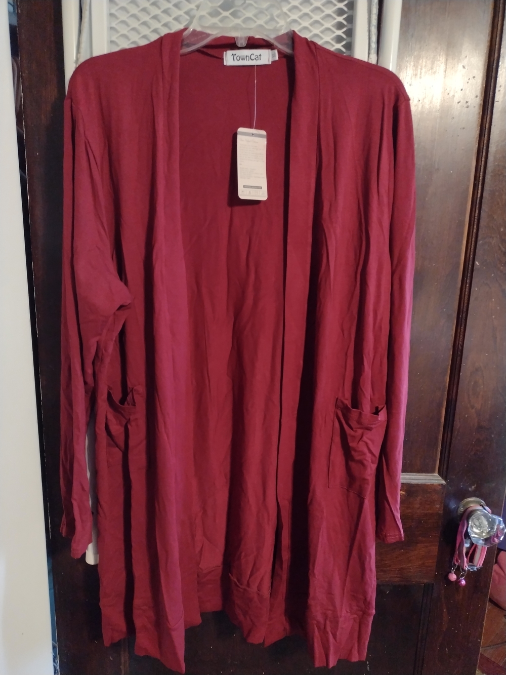 Women's Long Open-Front Cardigan - Burgundy
